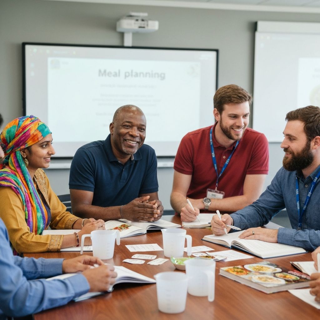 People learning about meal planning together
